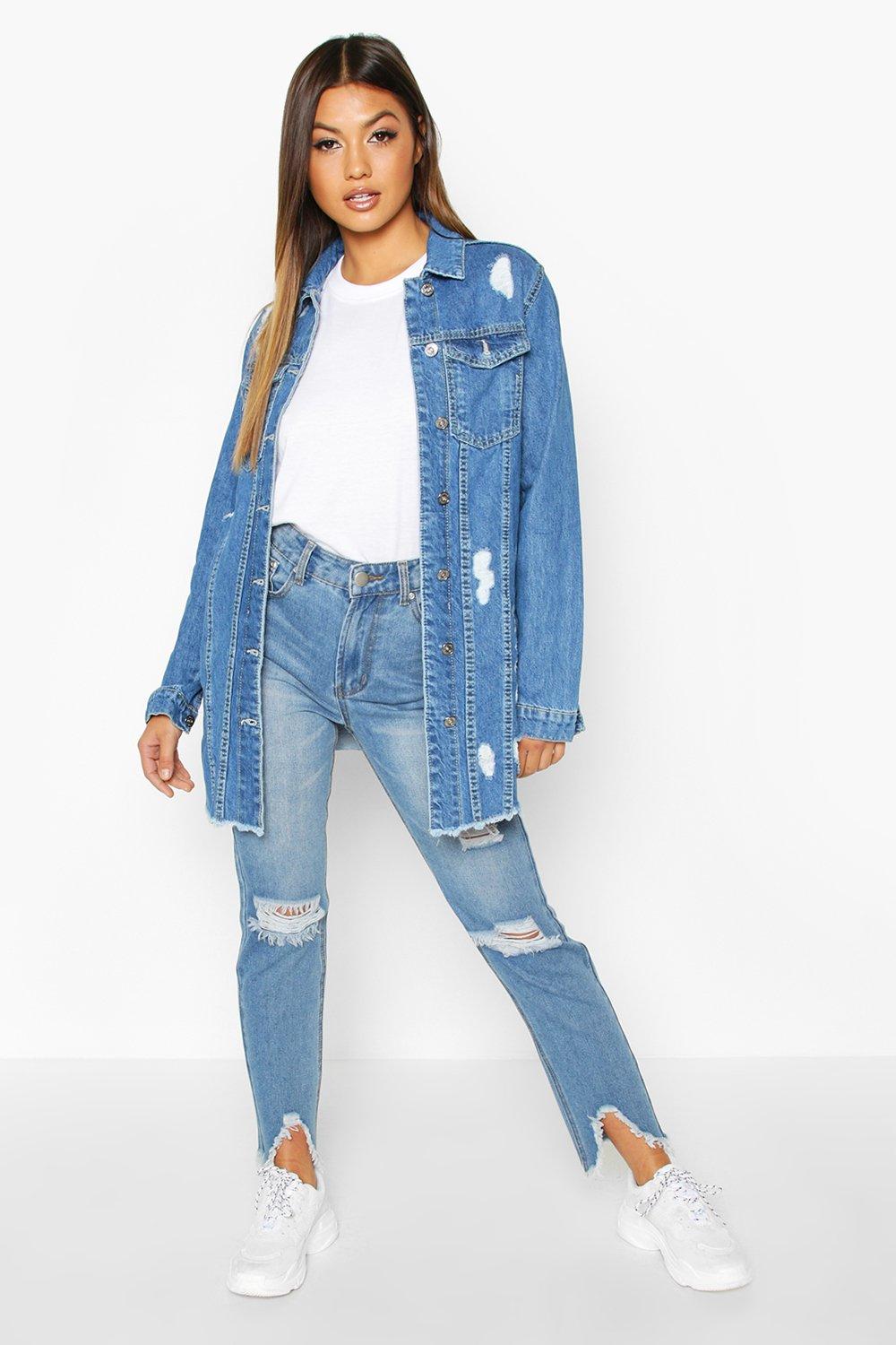 Frayed bottom best sale denim jacket